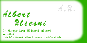 albert ulicsni business card